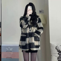Áo Khoác Blazer Dạ Kẻ Caro Dáng Rộng Phong Cách Hàn Quốc Thời Trang Mùa Thu Cho Nữ_Hàng Order QCCC