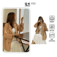 Áo Khoác Blazer Dáng Rộng Áo Vest Nữ Dài Tay 2 Lớp Phong Cách Hàn Quốc - QK STORE