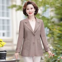 Áo khoác blazer dành cho mẹ thời trang mới có khí chất và đa năng cỡ lớn phụ nữ trung niên và người lớn tuổi