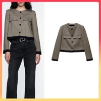 Áo Khoác Blazer Hiệu Zara Dáng Ngắn Thời Trang Mùa Xuân Cho Nữ 2120519