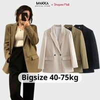 Áo khoác blazer MAKKA áo vest công sở dài tay 2 lớp dài tay đệm vai đứng form 3936