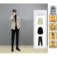 Áo Khoác Blazer Nam dáng Hàn Quốc form rộng dài tay , áo vest nam trẻ trung thời trang màu đen , màu trắng kem , màu ghi