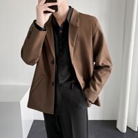 Áo khoác blazer nam form rộng hàn quốc màu đen , áo vest nam màu nâu thời trang trẻ trung phong cáchkhoác blazer XZ001