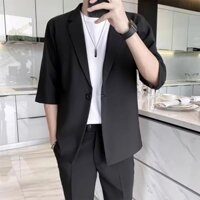 Áo khoác blazer nam form rộng hàn quốc màu đen CIYO hợp mọi thời đại 3 màu cơ bản :đen,kem,ghi tối XZ2108
