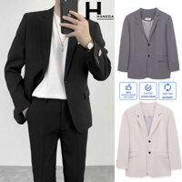 Áo khoác Blazer nam Hàn Quốc form rộng 2 lớp, áo khoác nam giả Vest phong cách 2 cúc cài chuẩn - Avocado