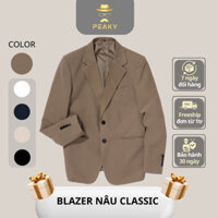 Áo Khoác Blazer Nam Nâu Classic Peaky Store - Hình Thật Mẫu Mặc