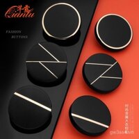 Áo khoác blazer nam nữ có nút kim loại, thời trang cao cấp, đa năng, nút tròn lớn màu đen