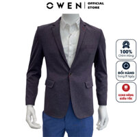 Áo khoác blazer nam Owen DM67325 vest demi công sở màu tím vải polyester cao cấp nhẹ thoáng dáng slim fit
