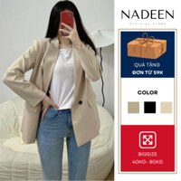 Áo khoác blazer nữ 2 lớp BIGSIZE áo dài tay có đệm vai đứng form áo vest công sở dài tay 3936