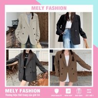Áo khoác Blazer nữ form rộng màu trơn 2 lớp dày dặn phong cách Hàn ASM29