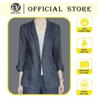 Áo khoác blazer trơn form rộng thời trang Hàn Quốc, áo vest nữ tay lỡ chất Linen thô cao cấp