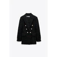 ÁO KHOÁC BLAZER VẢI DỆT ZARA XUẤT DƯ TUỒN NỮ MÀU ĐEN - 8478/795