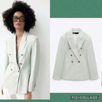 Áo khoác Blazer xanh hàng Zara xuất cho nữ