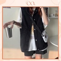 Áo khoác bò dáng rộng, Áo gile jean nam nữ cá tính phong cách Ulzzang Hàn Quốc_G3