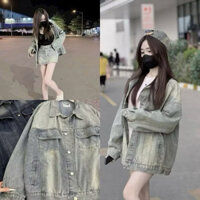 Áo Khoác bò jeans nữ dáng trơn hot trend#10
