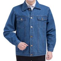 Áo khoác bò nam trung niên cúc cài túi ngực JBP - Xanh nhạt 2XL