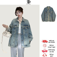 Áo khoác bò style Hàn Tuvada, áo khoác denim trẻ trung dễ mix đồ, áo khoác jean nữ - ABR67