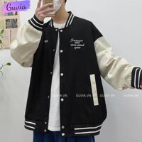 Áo Khoác Bomber 1983 Chất Dù 2 Lớp Nam Nữ Form Rộng Unisex, Áo Gió Chống Nắng Ulzzang - Đen - XL <62kg <1m70