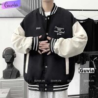 Áo Khoác Bomber 1983 Chất Dù 2 Lớp Nam Nữ Form Rộng Unisex, Áo Gió Chống Nắng Ulzzang - Đen - L <51kg <1m60