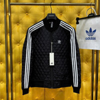 Áo khoác Bomber Adidas Đen kẻ sọc viền logo thêu ngực LA NV