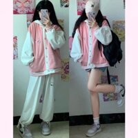 áo khoác bomber có nón thêu hình hello kitty brand kitty