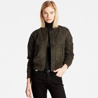 Áo khoác bomber của nữ Uniqlo, Aó khoác hai mặt của Nhật, Áo khoác phao trần bông bomber jacket Uniqlo nữ