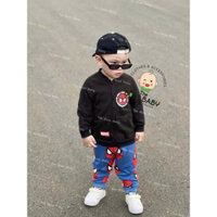 Áo khoác bomber đen spider man đỏ (9-35kg) -AK2402- ThebossbabyVN - chất da cá