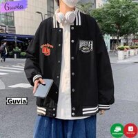 Áo Khoác Bomber Dù 2 Lớp 2023 Nam Nữ Unisex Nhiều Mẫu Mới Form Rộng Áo Chống Nắng Varsity - GJ Đen - XL dưới 62Kg <1m68