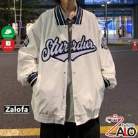 Áo khoác bomber dù STUR.DUR Unisex ulzzang nam nữ 2 lớp Jacket Bomber - Trắng - Size XL &amp;lt68Kg  &amp;lt1m74