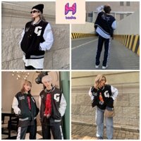 Áo khoác Bomber G Nam Nữ Bóng Chày Form Rộng Hoobo unisex oversize - Áo khoác dù G chống nắng