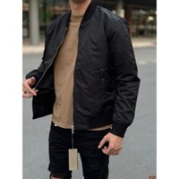 Áo khoác Bomber gió Dior Đen logo chữ thêu lưng túi bụng LA