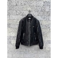 Áo khoác Bomber gió Dior Đen họa tiết logo chữ dập nổi LA NV