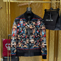 Áo khoác Bomber gió Dolce Gabbana DG King họa tiết hoa lá quý tộc LA CD