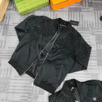 Áo Khoác Bomber Gió Nam Philipp Plein Thêu Hình Hổ Vằn Hai Bên Ngực Lưng Dầy Dặn Đẹp