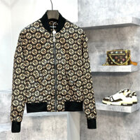 Áo khoác Bomber gió Dolce Gabbana Nâu họa tiết logo DG chấm tròn A