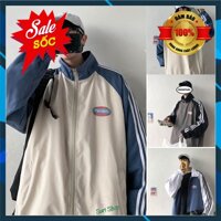 Áo khoác bomber jacket form rộng vải dù cao cấp thời trang Hàn Quốc dáng Unisex nam nữ mặc đẹp D01 - Xanh  Size XL