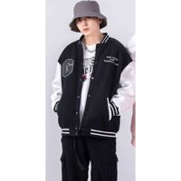 Áo khoác bomber jacket nam nữ unisex thêu chữ G 2 lớp, chất nỉ bông siêu đẹp Kyt_Fashion