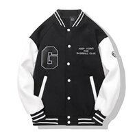 Áo Khoác Bomber Jacket Nỉ BASEBALL Unisex Ảnh ThậtCó Sẵn -Áo bomber nỉ ngoại dày mịn.may kỹ đẹp.có dây kéo túi CỰC HOT CHO CÁC BẠN TRẺ - Đen - XL