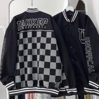 Áo Khoác Bomber Jacket UNO TAKKEP dáng rộng  - ĐEN - Size M4055kg