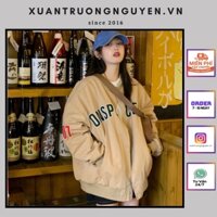 Áo khoác bomber jacket varsity nam nữ in chữ Unspec cực chất trần trám nhẹ [ Có ảnh thật phía sau ]