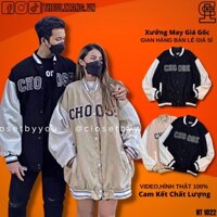 Áo Khoác Bomber Jackets Cặp Nam Nữ Kaki 2 Lớp Cao Cấp Áo Khoác Đôi Nam Nữ in EQUIPMENT ĐEN KEM - AK1006
