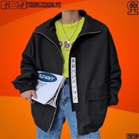 Áo Khoác Bomber Jackets Nam Nữ Kaki 2 Lớp UNISEX Form Rộng Chất Siêu Đẹp in CHỮ HÀN - AK1010