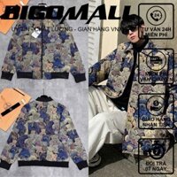 Áo khoác bomber khoá kéo gấu Mochi hoạ tiết in kín - Áo bomber 2 lớp unisex freesize form rộng 65kg BIGOMALL