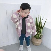 ÁO KHOÁC BOMBER LÔNG ĐỐM CHO BÉ 6-16KG