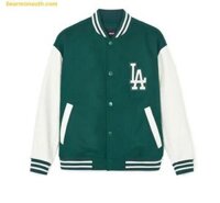 Áo Khoác Bomber MLB Wool Basic Varsity Jacket 3AJPV0141-07GND Xanh Lá