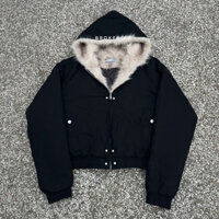 Áo khoác bomber mũ lông nam dáng boxy rộng hàng QC chuẩn trần bông 3 lớp cao cấp