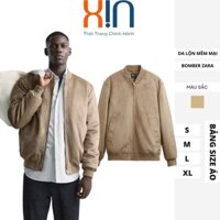 Áo Khoác Bomber Nam Da Lộn S20, Áo Lạnh Chất Da Mềm Mịn Cổ Cao Cổ Tay Bo Chun Co Dãn