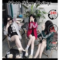 Áo khoác bomber nam nữ in logo lá Das 3 sọc mí Đen-Hồng-Đỏ-Xám-Xanh đi học đi chơi mới nhất 2023 MOSSHOPUNISEX