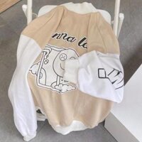 ÁO KHOÁC BOMBER NAM NỮ VẢI NỈ MÀU BE , ÁO KHOÁC BÓNG CHÀY UNISEX WANA Phong Cách Hàn Quốc Siêu Cá Tính - 40-60KG