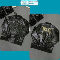 Áo Khoác Bomber Nam Philipp Plein Phối Da Full Áo Cao Cấp - Áo Khoác Bomber Nam Philipp Phối Khoá Siêu Sang